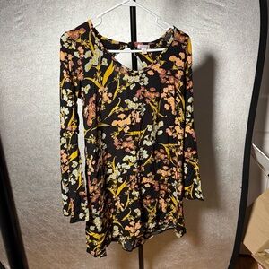 Xhilaration Black and Yellow Floral Tunic